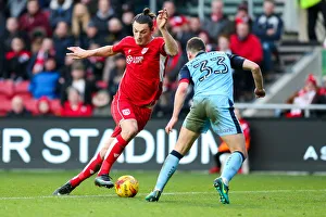 Bristol City V Rotherham United Prints: Clash in Sky Bet Championship: Milan Djuric vs. Richard Smallwood