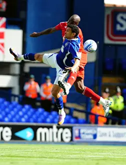 Ipswich Town V Bristol City Prints: Clash in the Sky: Cisse vs. Edwards - Ipswich v Bristol City Championship Showdown (August 2010)