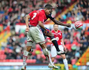 Bristol City V Nottingham Forest Prints: Clash in the Sky: Marvin Elliott vs