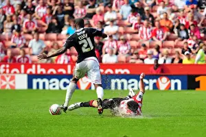 Sheffield United V Bristol City Prints: Clash of Titans: Shane Longry vs