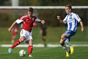 Images Dated 5th October 2013: Clash of Young Stars: Withey vs Drew in Bristol City U18 vs Brighton & Hove Albion U18 Football