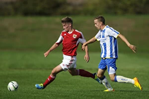 Images Dated 5th October 2013: Clash of Young Talents: Withey vs Drew in Bristol City U18 vs Brighton & Hove Albion U18 Football