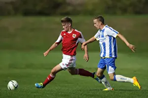 Framed Print : Clash of Young Talents: Withey vs Drew in Bristol City U18 vs Brighton & Hove Albion U18 Football Match Framed Print : Clash of Young Talents: Withey vs Drew in Bristol City U18 vs Brighton & Hove Albion U18 Football Match