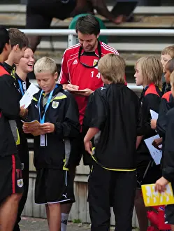 Framed Print : Cole Skuse of Bristol City Signing Autographs During Training