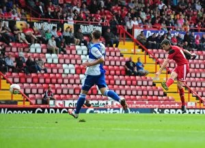 Images Dated 4th August 2012: Cole Skuse Shoots at Louis Carey's Testimonial Match, Bristol City vs. Bristol Rovers (August 2012)
