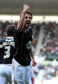 Derby County V Bristol City Prints: Cole Skuse's Double: Bristol City Celebrates at Pride Park After Beating Derby County in Championship Match