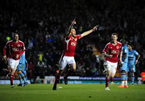Bristol City V West Ham Prints: Cole Skuse's Thrilling Goal: Bristol City Celebrates against West Ham at Ashton Gate Stadium (2012)