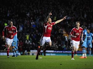 Images Dated 17th April 2012: Cole Skuse's Thrilling Goal: Bristol City vs. West Ham at Ashton Gate Stadium (2012)