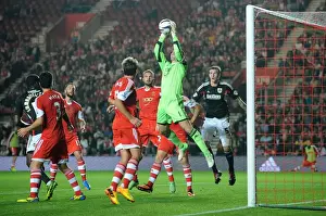 Comfortable Collect: Kelvin Davis of Southampton Gathers the Ball vs. Bristol City (September 24, 2013)