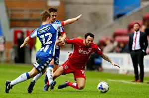 Wigan Athletic V Bristol City Prints: Connolly vs Tomlin: Intense Battle at DW Stadium - Wigan Athletic vs Bristol City