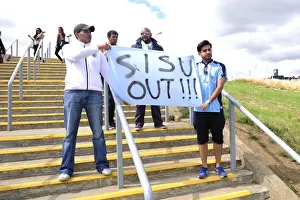 Coventry City V Bristol City Prints: Coventry City Fans Protest Outside Sixfields Stadium During Coventry vs