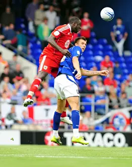 Framed Print : Damion Stewart vs. Tamas Priskin: Aerial Battle in the Championship Clash between Ipswich and Bristol City - August 28, 2010 Framed Print : Damion Stewart vs. Tamas Priskin: Aerial Battle in the Championship Clash between Ipswich and Bristol City - August 28, 2010