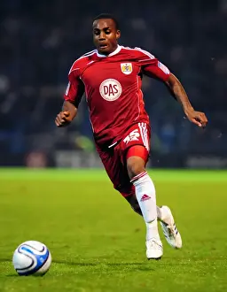 Framed Print : Danny Rose in Action: Championship Showdown at Fratton Park - Portsmouth vs. Bristol City, 2010