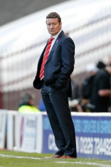 Danny Wilson Watches Tense Barnsley vs. Bristol City Clash at Oakwell Stadium, 2014