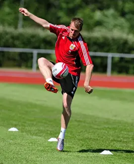 Pre Season Tour Sweden Prints: David Clarkson of Bristol City in Focus: Intense Training Session
