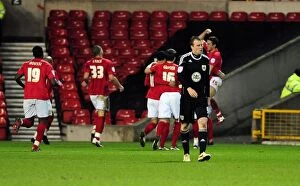 Images Dated 25th January 2011: David Clarkson of Bristol City Looks On as Nottingham Forest Celebrate
