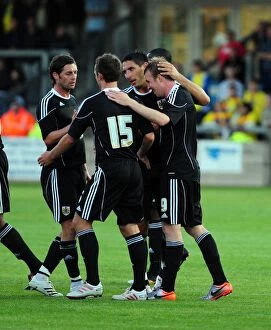 Images Dated 21st July 2010: David Clarkson's Epic Goal Celebrations: Torquay vs. Bristol City