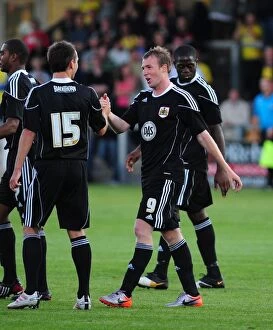 Images Dated 21st July 2010: David Clarkson's Euphoric Goal Celebrations: Torquay vs. Bristol City