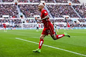 Newcastle United V Bristol City Prints: David Cotterill Scores His Second Goal: Bristol City Leads 2-0 Against Newcastle United