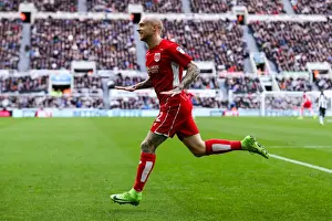 Newcastle United V Bristol City Prints: David Cotterill Scores the Second Goal for Bristol City at St. James Park (25/02/2017)