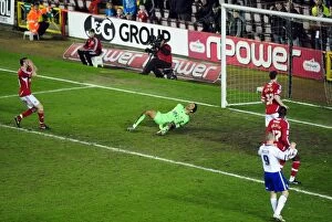 Images Dated 10th March 2012: David James Embarrassing Own Goal: Bristol City vs. Cardiff City (10-03-2012)