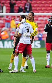 Middlesbrough V Bristol City Prints: David James and Marvin Elliott: Celebrating the Match-Winning Moment for Bristol City (Middlesbrough vs)