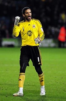 Images Dated 3rd January 2011: David James Triumph: Celebrating Bristol City's Win Against QPR (03.01.2011)