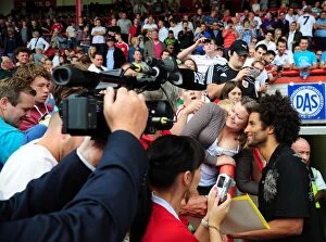 Images Dated 31st July 2010: David James Warm Welcome: New Signing Meets Fans at Bristol City's Championship Match vs Blackpool