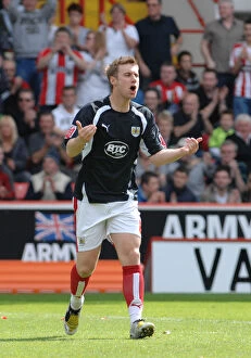 Images Dated 28th April 2008: David Noble's Unforgettable Battle: Bristol City vs. Sheffield United Rivalry