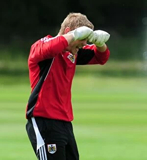 Images Dated 6th July 2010: Dean Gerken: Braced for Action - Bristol City Football Club Goalkeeper in Intense Pre-Season