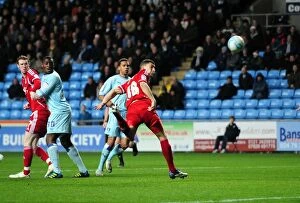 Images Dated 26th December 2011: Decisive Moment: Wilson's Narrow Miss - Coventry City vs. Bristol City, Championship (26/12/2011)