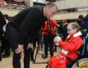 Meet And Greet Prints: Deep in Thought: Aaron Wilbraham's Intense Conversation at Cabot Circus during Johnstones Paint Trophy Match