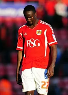 Bristol City v Blackpool Collection: Dejected Albert Adomah Leaves Ashton Gate After Bristol City Loss to Blackpool