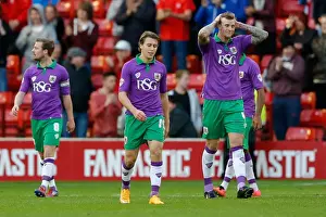 Barnsley V Bristol City Prints: Dejected Duo: Luke Freeman and Aden Flint of Bristol City After Barnsley Equalizes
