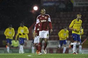 Bristol City V Coventry City Prints: Dejected Marvin Elliott as Coventry City Celebrates Goal Against Bristol City