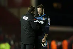 Dejected Michael Doughty and Graham Westley of Stevenage After 4-1 Loss Against Bristol City