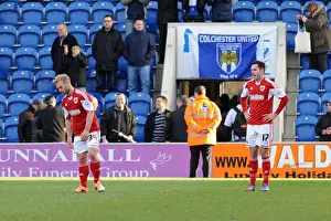 Colchester United V Bristol City Prints: Dejected Moment: Gillett and Cunningham of Bristol City After Colchester Defeat