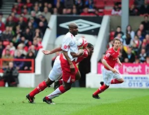 Dele Adebola controls