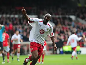 Framed Print : Dele Adebola's Epic Goal Celebration: Bristol City vs. Nottingham Forest Framed Print : Dele Adebola's Epic Goal Celebration: Bristol City vs. Nottingham Forest