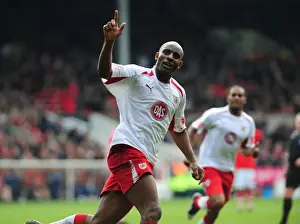 Nottingham Forest V Bristol City Prints: Dele Adebola's Euphoric Moment: Nottingham Forest vs. Bristol City
