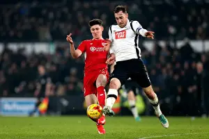 Derby County V Bristol City Prints: Derby County vs. Bristol City: Clash between Keogh and O'Dowda