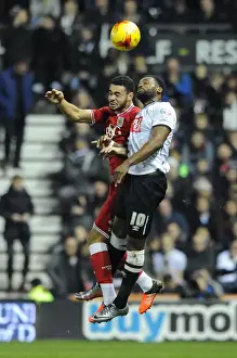 Framed Print : Derby County vs. Bristol City: Intense Clash Between Derrick Williams and Darren Bent Framed Print : Derby County vs. Bristol City: Intense Clash Between Derrick Williams and Darren Bent