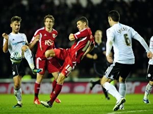 Images Dated 10th December 2011: Derby County vs. Bristol City: James Wilson's Attempt - Championship Match