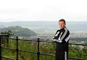 Framed Print : Derek McInnes atop William Wallace Monument: A New Era for Bristol City Football Club