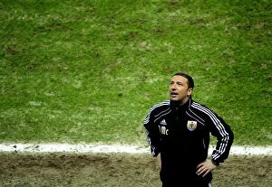 Images Dated 10th March 2012: Derek McInnes of Bristol City Looks Up in Frustration During Match Against Cardiff City, 10-03-2012