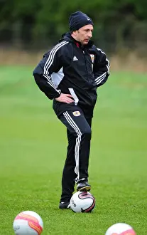 Training 10-1-12 Prints: Derek McInnes: Bristol City Manager Preparing for Training at Memorial Stadium