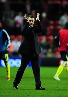 Southampton V Bristol City Prints: Derek McInnes of Bristol City Thanks Fans after Southampton Match