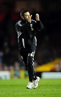Bristol City V Leicester City Prints: Derek McInnes Celebrates Bristol City's Victory Over Leicester City, 06-03-12