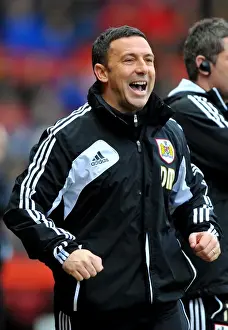 Derek McInnes Celebrates Bristol City's Victory over Peterborough United, December 2012
