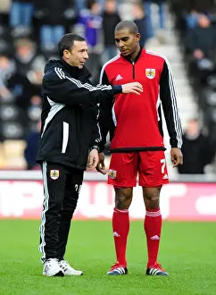 Derby County V Bristol City Prints: Derek McInnes Consults Marvin Elliott Before Derby County vs